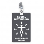Badge, Social Distancing Maintain 6 FT Please_noscript