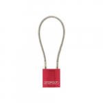 Stopout Cable Padlock, Red, 4", Keyed Differently_noscript
