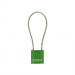Stopout Cable Padlock, Green, 8", Keyed Differently_noscript