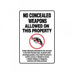Safety Sign "No Concealed Weapons Allowed ..."_noscript