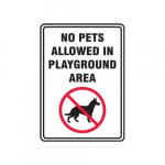 Pet Sign "No Pets Allowed in the Playground Area"_noscript
