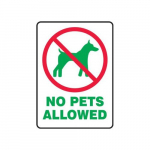 Pet Sign "No Pets Allowed", Adhesive Dura-Vinyl_noscript
