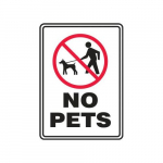 Pet Sign "No Pets", Adhesive Dura-Vinyl, 10" x 7"_noscript