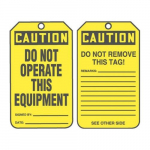 Caution Safety Tag "Do Not Operate This Equipment"_noscript