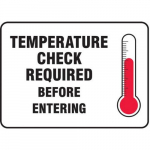 10" x 14" Aluminum Sign "Temperature Check ..."_noscript