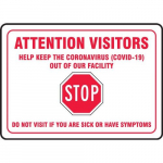 10" x 14" Adhesive Vinyl Sign "Stop Attention..."_noscript