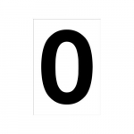 Big Sign, Number 0, 14" x 10", Black/White_noscript