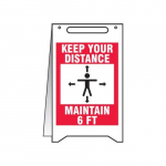 Fold-Ups Sign "Keep Your Distance Maintain 6 FT"_noscript