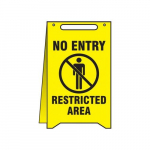 Fold-Ups Floor Sign "No Entry Restricted Area"_noscript