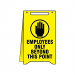 Fold-Ups Floor Sign "Employees Only Beyond This"_noscript