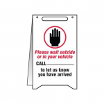 Fold-Ups Floor Sign "Please wait Outside or in Your"_noscript