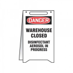 Fold-Ups Danger Sign "Warehouse Closed Disinfectant "_noscript