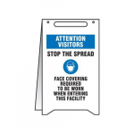 Fold-Ups Sign "Attention Visitors Stop The Spread"_noscript