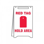 Fold-Ups Sign Stand "Red Tag Holding Area", 20" x 12"_noscript