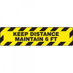 Border Floor Sign "Keep Distance Maintain 6 FT"_noscript