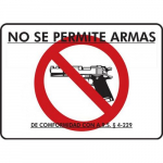 10" x 14" Aluminum No Firearms Allowed Sign_noscript
