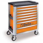 C39O/8 Orange Mobile Roller Cab with Eight Drawers_noscript