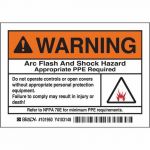 Label "Warning: Arc Flash And Shock Hazard"_noscript