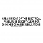Area In Front of This Electrical Panel Sign, B-555_noscript