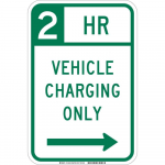 2 Hr Vehicle Charging Only Sign, Right_noscript