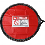 Solid Lockable Confined Space Cover, Small, Black/Red_noscript