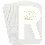 "R" Label, Letter "3" White Gothic Font Quik-Align_noscript