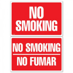 Sign, 8" x 12", 2 Side "No Smoking/No Smoking"_noscript