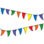 Flags 30' Multi-Colored Pennant Flabs Streamer_noscript