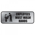 Sign, 3" x 9" Metal "Employee Wash Hands"_noscript