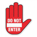 Do Not Enter Hand Shape Floor Sign_noscript