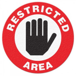 Restricted Area Floor Sign_noscript