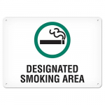 7" x 10" Aluminum Sign "Designated Smoking Area"_noscript
