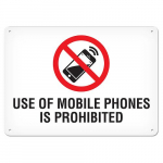 7" x 10" Aluminum Sign "Use of Mobile Phones..."_noscript