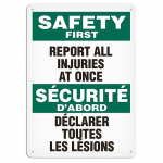 10" x 14" Aluminum Sign "Bilingual Safety..."_noscript