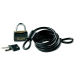 6' self-coiling cable with covered brass Padlock_noscript