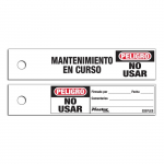 "Do Not Operate" Safety Maintenance Tag, Spanish{part}