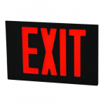 Red Letter, Black Cast Aluminum LED Exit Sign_noscript