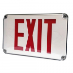 Red/White LED Wet Location Exit Sign, Ni-Cad Battery_noscript