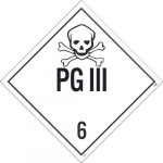 "PG III 6 DOT" Placard Sign_noscript