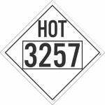 DOT Placard Sign, "Hot, 3257"