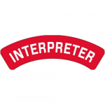 1" x 3" "Interpreter" Ps Vinyl Hard Hat Label_noscript