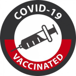 "Covid-19 Vaccinated" Hard Hat Label_noscript