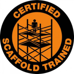Hard Hat Label "Certified Scaffold..."_noscript