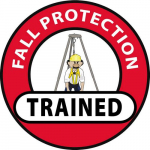 Hard Hat Label "Fall Protection..."_noscript