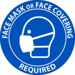 "Face Mask Or Covering Required", 4" Dia. Label_noscript