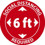 "Social Distancing Required" 6 Ft, Label, 4x4_noscript