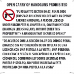 Open Carry Handgun Prohibited" Sign_noscript