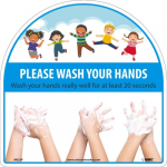 "Please Wash Your Hands", Blue Sign_noscript