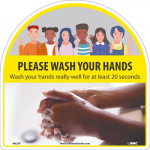 "Please Wash Your Hands", Yellow Sign_noscript