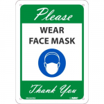 "Please Wear Face Mask Thank You", Green Sign_noscript